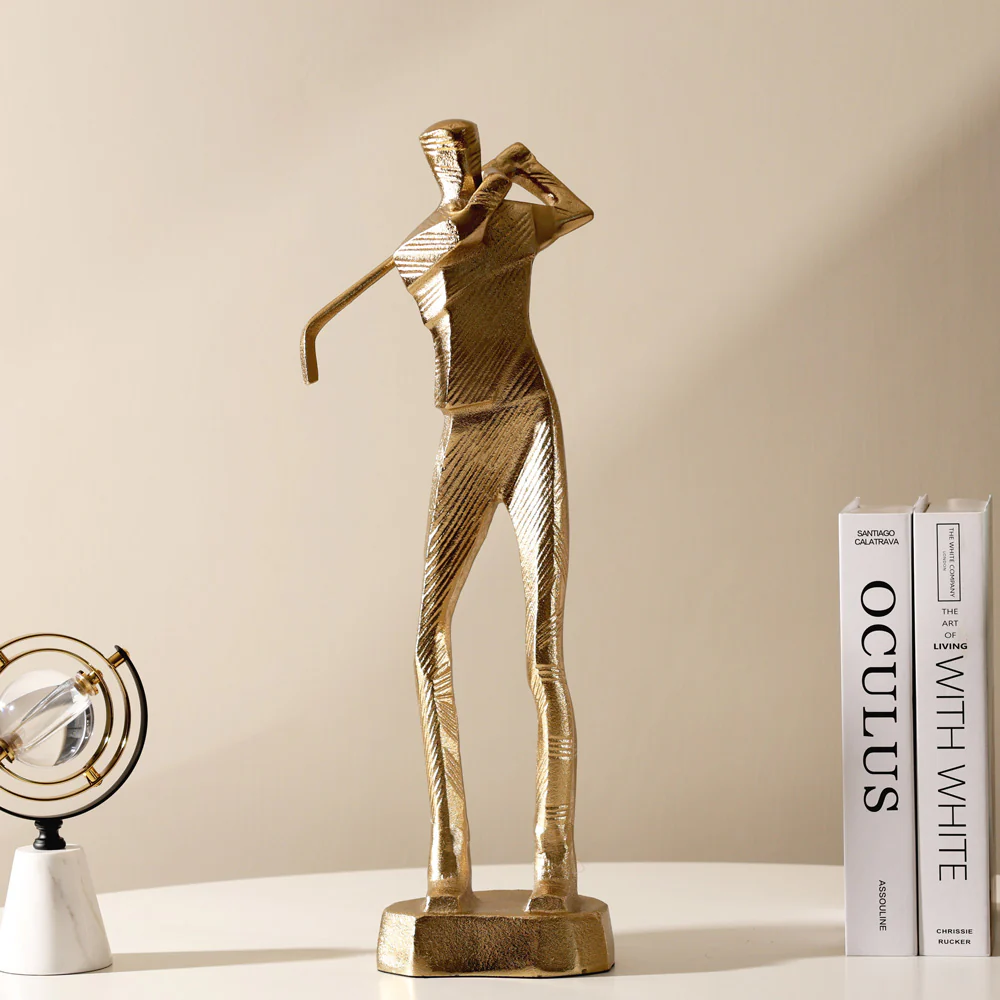 Golfer's Swing Sculpture - Gold - Image 4