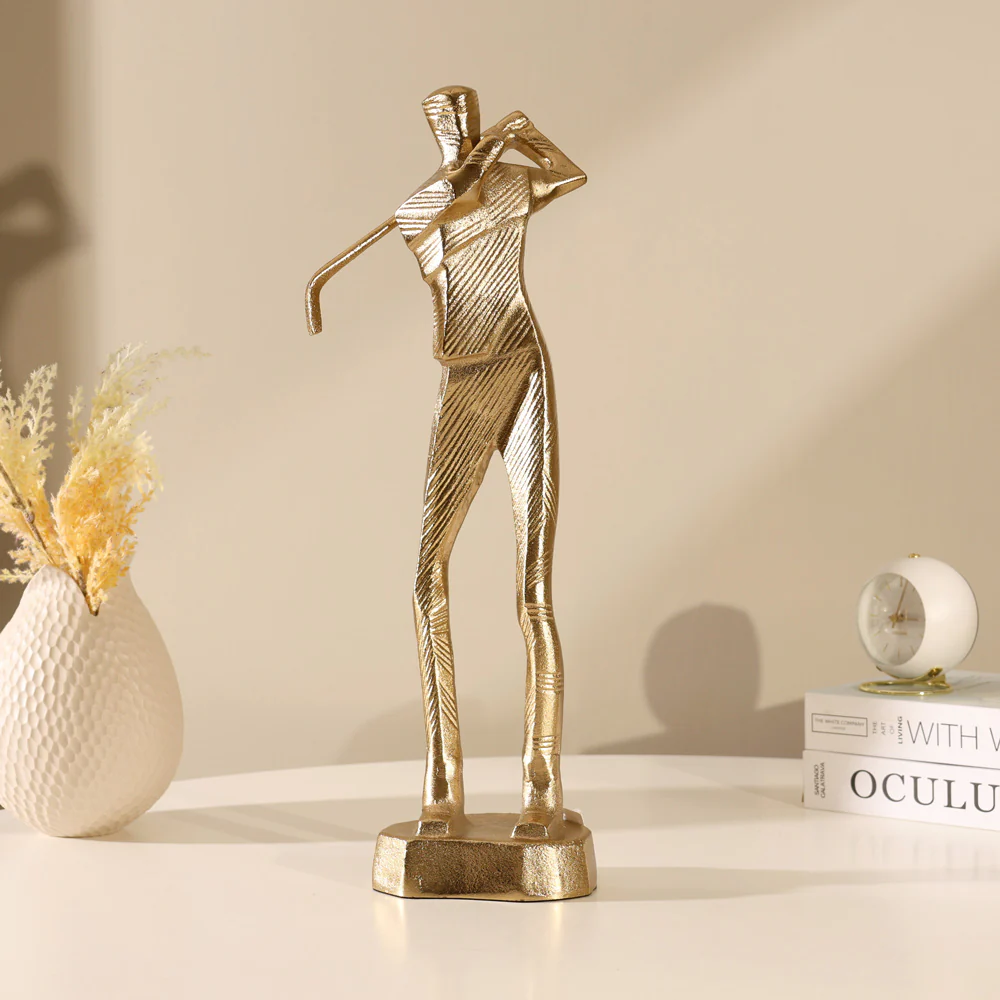 Golfer's Swing Sculpture - Gold - Image 5