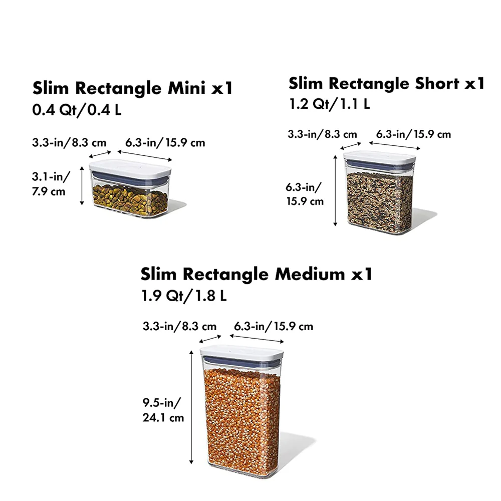POP 3-Piece Rectangular Storage Containers Set With Scoop - Image 10