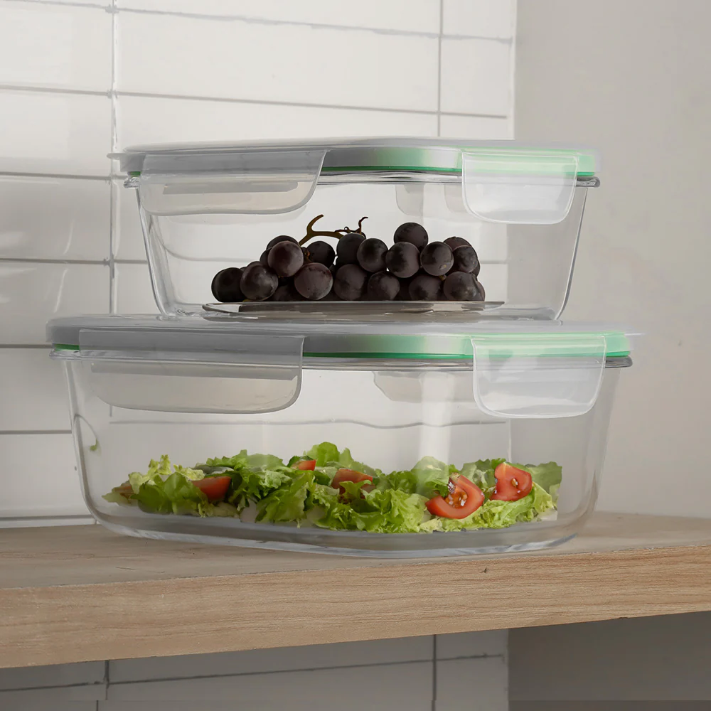 Smart Seal Rectangular Glass Container - 1800ml - Image 13