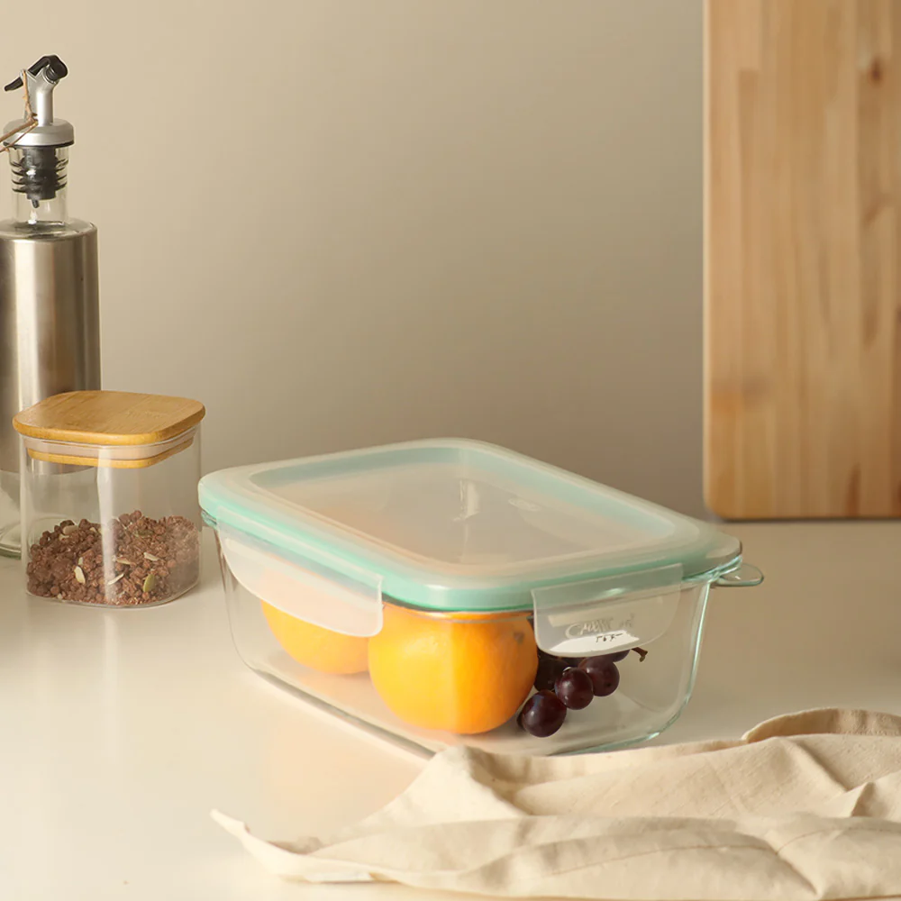 Smart Seal Rectangular Glass Container - 800ml - Image 10