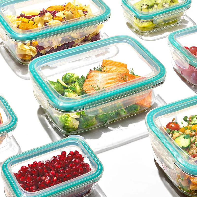 Smart Seal Rectangular Glass Container - 800ml - Image 2