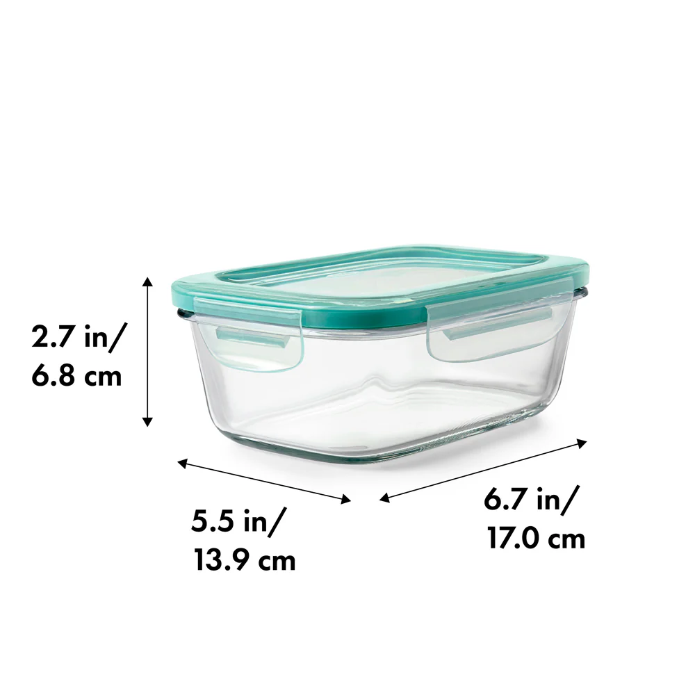 Smart Seal Rectangular Glass Container - 800ml - Image 9