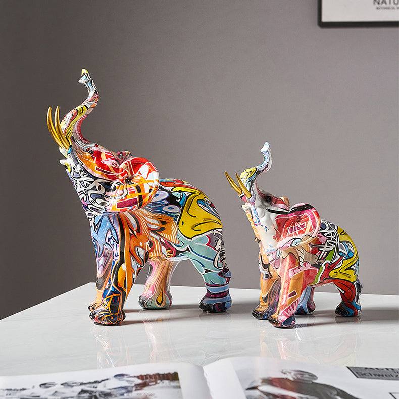 Graffiti Elephant Decorative Sculpture Medium - Image 3