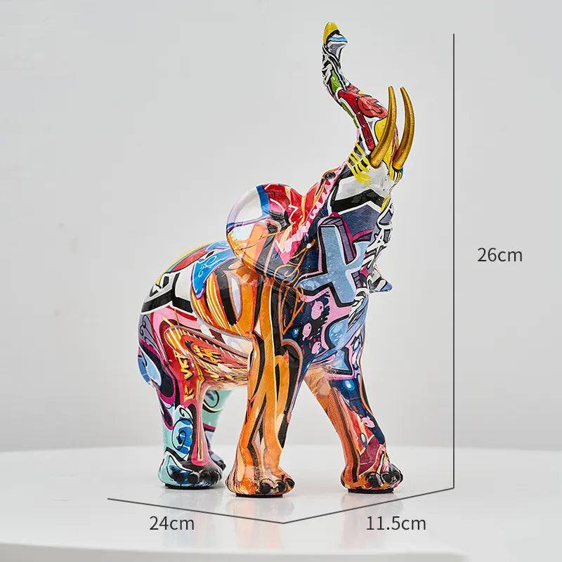 Graffiti Elephant Decorative Sculpture Medium - Image 4