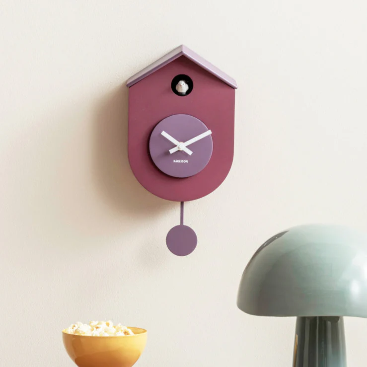 Grato Cuckoo Wall Clock - Mauve