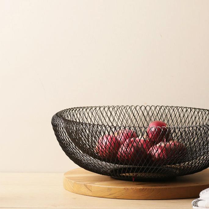 Grid Round Fruit Basket - Black - Image 4