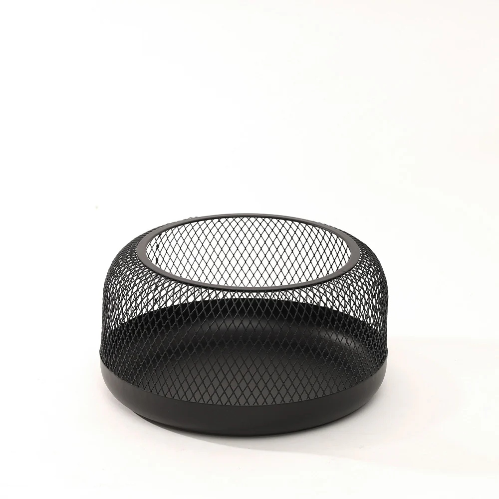 Grid Round Storage Basket Medium - Black - Image 4