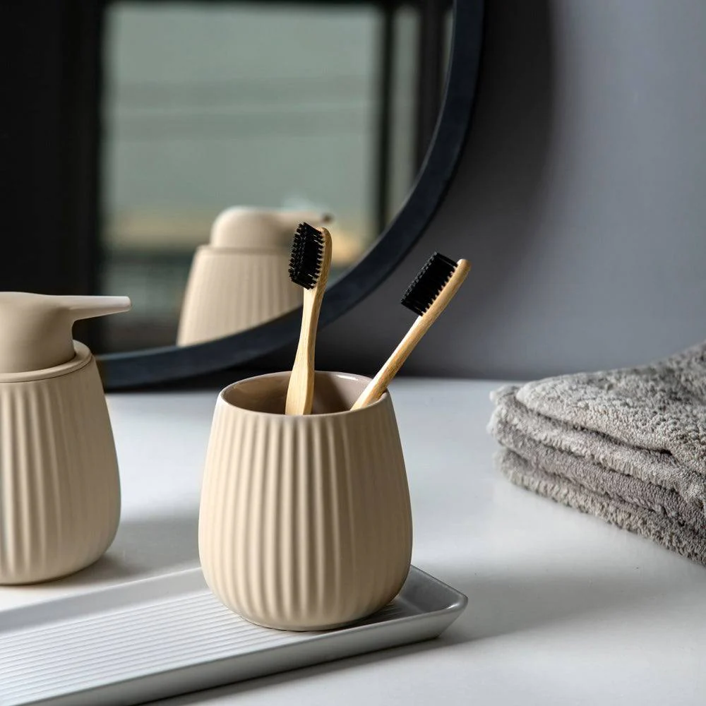 Groove Toothbrush Tumbler - Ivory