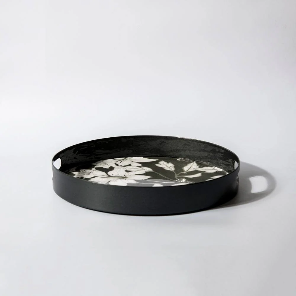 Gunmetal Serving Tray Medium - Lilies - Image 3