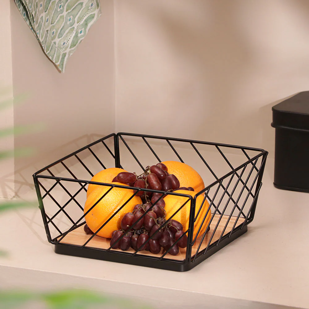 Hafe Square Basket Medium - Black Natural - Image 2