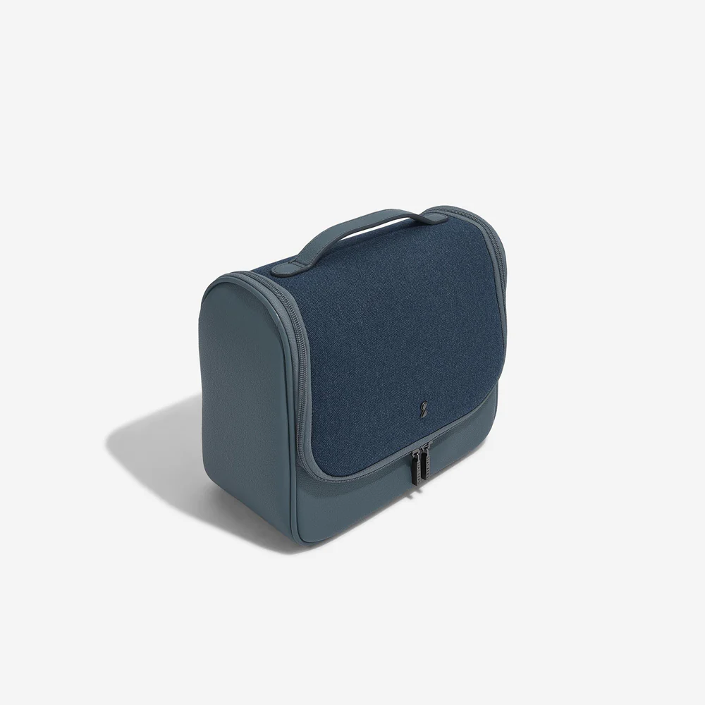 Hanging Travel Washbag Large - Blue Canvas - Image 2