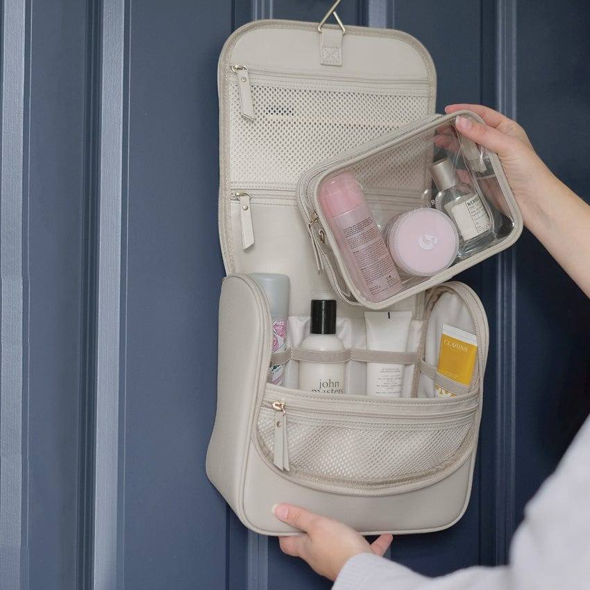 Hanging Travel Washbag Large - Oatmeal - Image 4