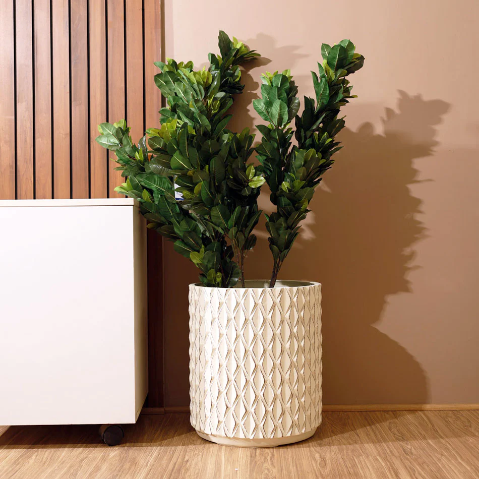 Harlequin Barrel Planter Large - Cream - Image 4