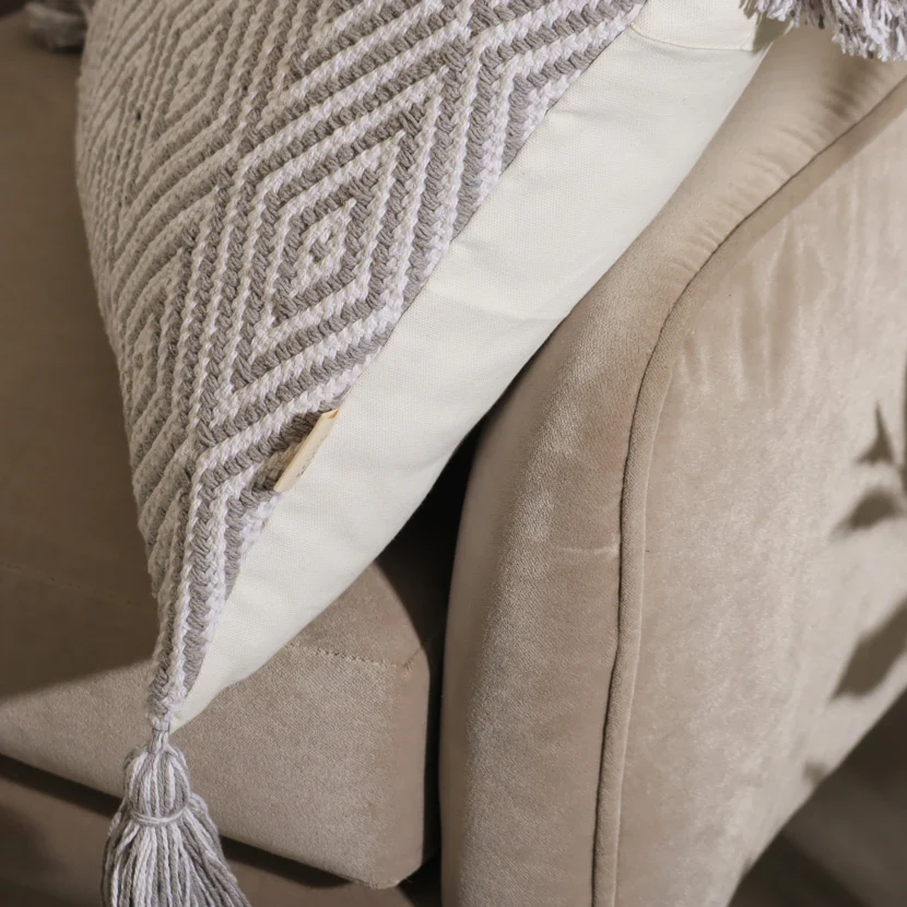 Harlequin Textured Cushion Cover 45x45cm - Grey White - Image 5