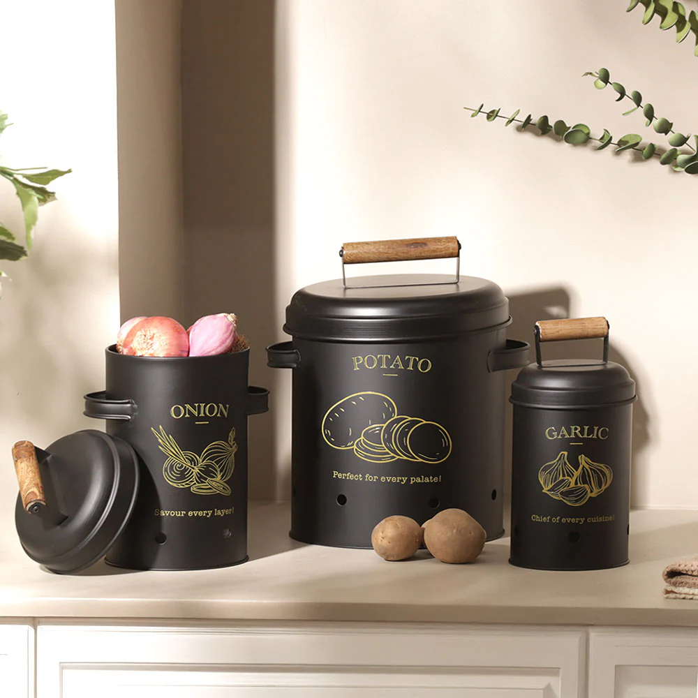 Haus Garlic Storage Bin Medium - Black - Image 5