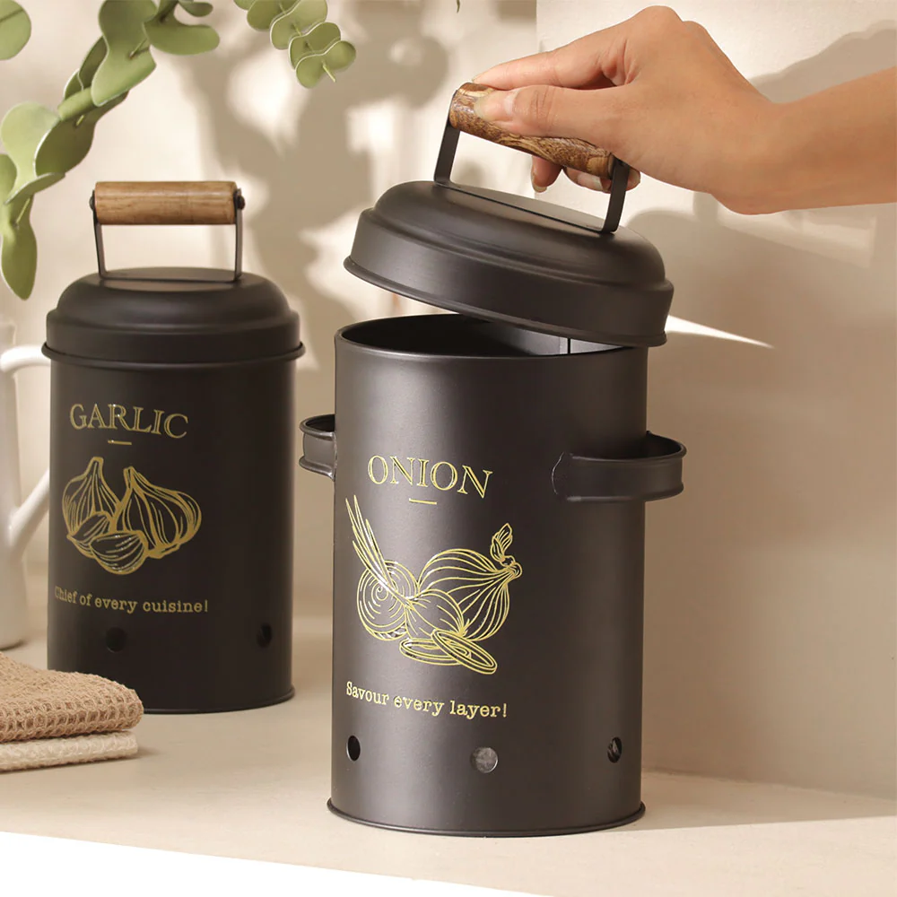 Haus Onion Storage Bin Large - Black - Image 4