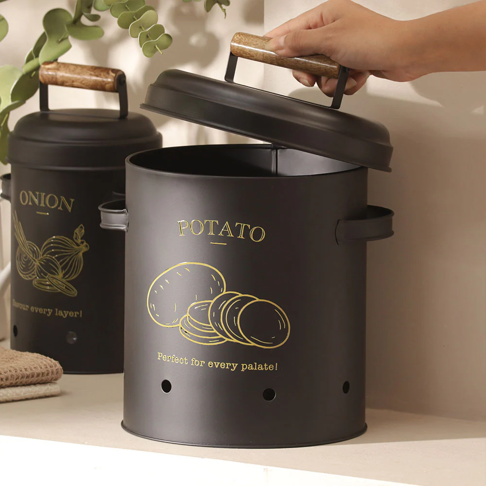 Haus Potato Storage Bin Large - Black - Image 5