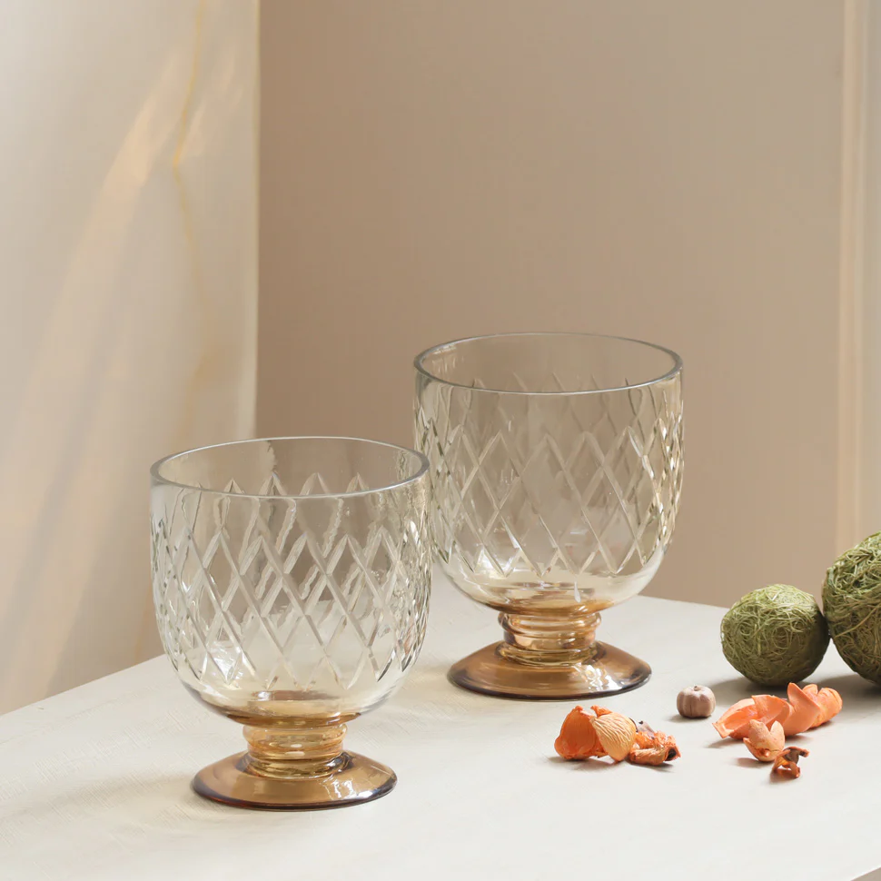 Havana Glass Hurricane 2-Piece Gift Set - Amber - Image 4