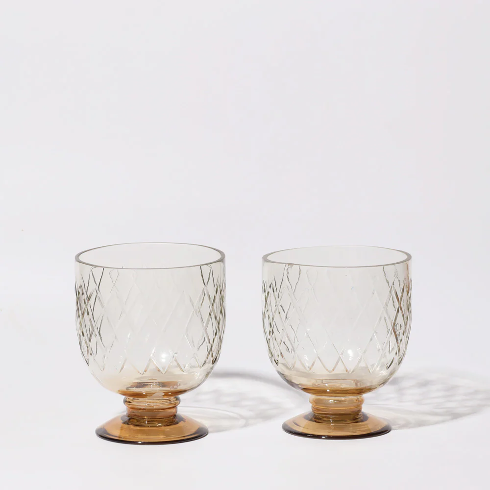 Havana Glass Hurricane 2-Piece Gift Set - Amber - Image 5