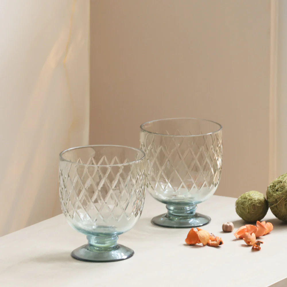 Havana Glass Hurricane 2-Piece Gift Set - Teal - Image 4