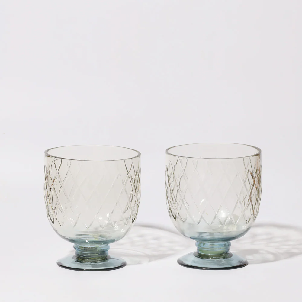 Havana Glass Hurricane 2-Piece Gift Set - Teal - Image 5