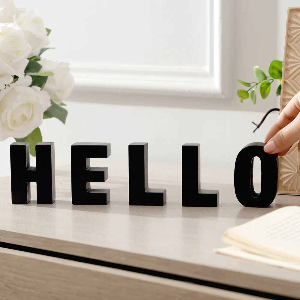 Hello Concrete Decorative Accent - Black - Image 6