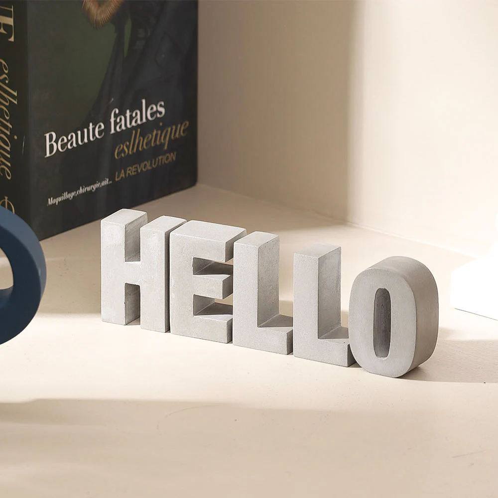 Hello Concrete Decorative Accent - Dark Grey - Image 2