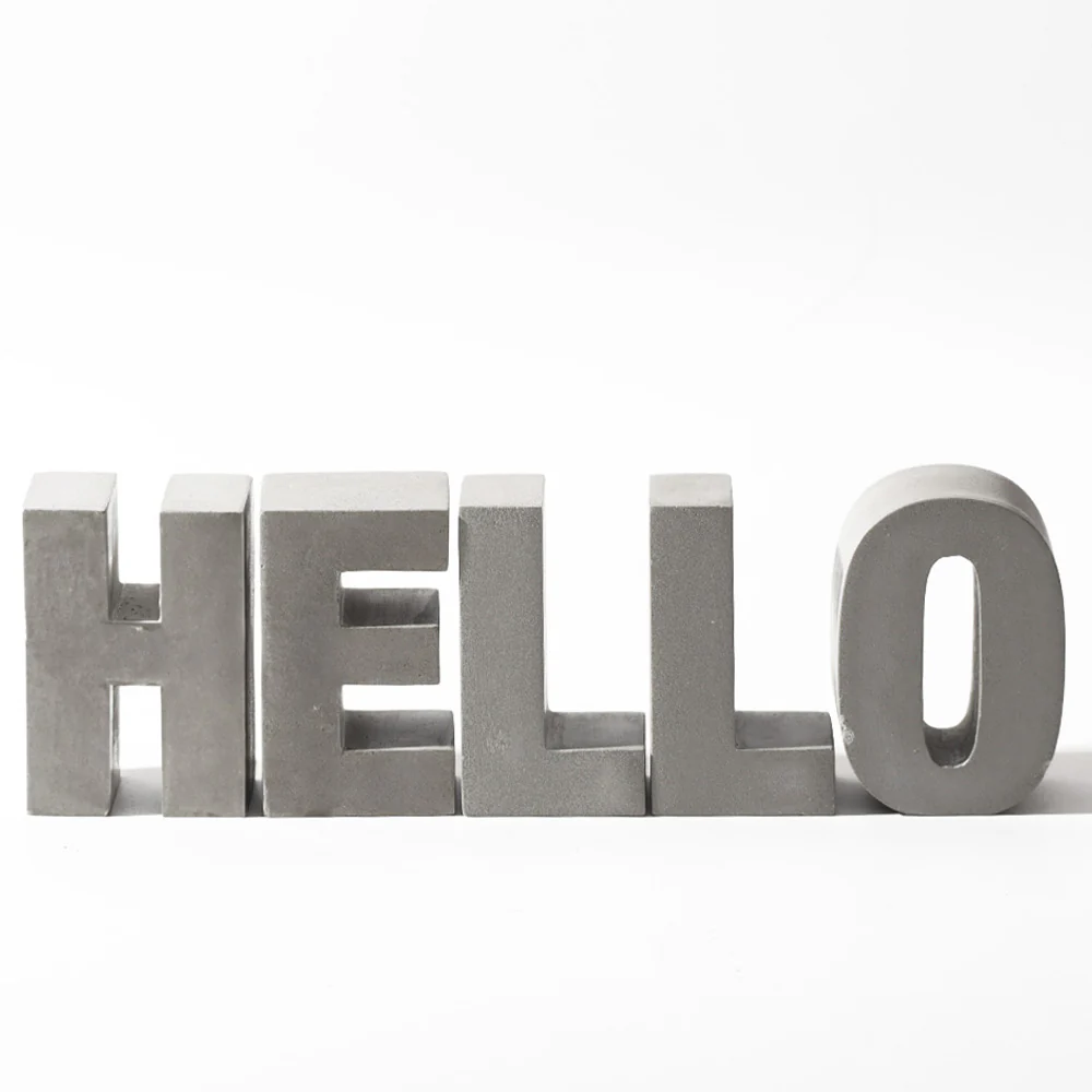 Hello Concrete Decorative Accent - Dark Grey - Image 3