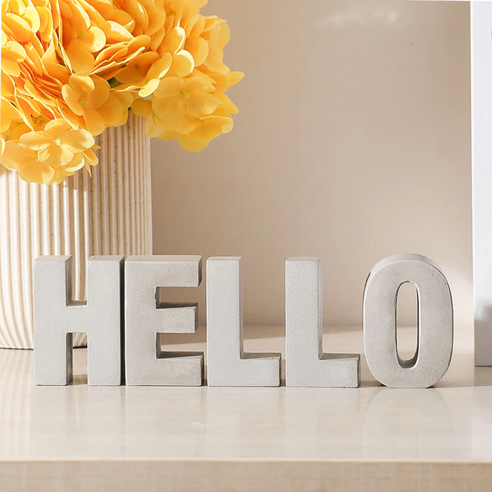 Hello Concrete Decorative Accent - Dark Grey - Image 4