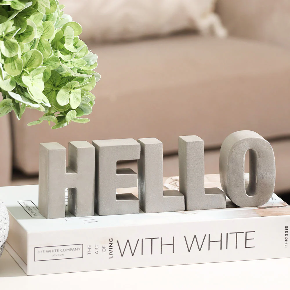 Hello Concrete Decorative Accent - Dark Grey - Image 5