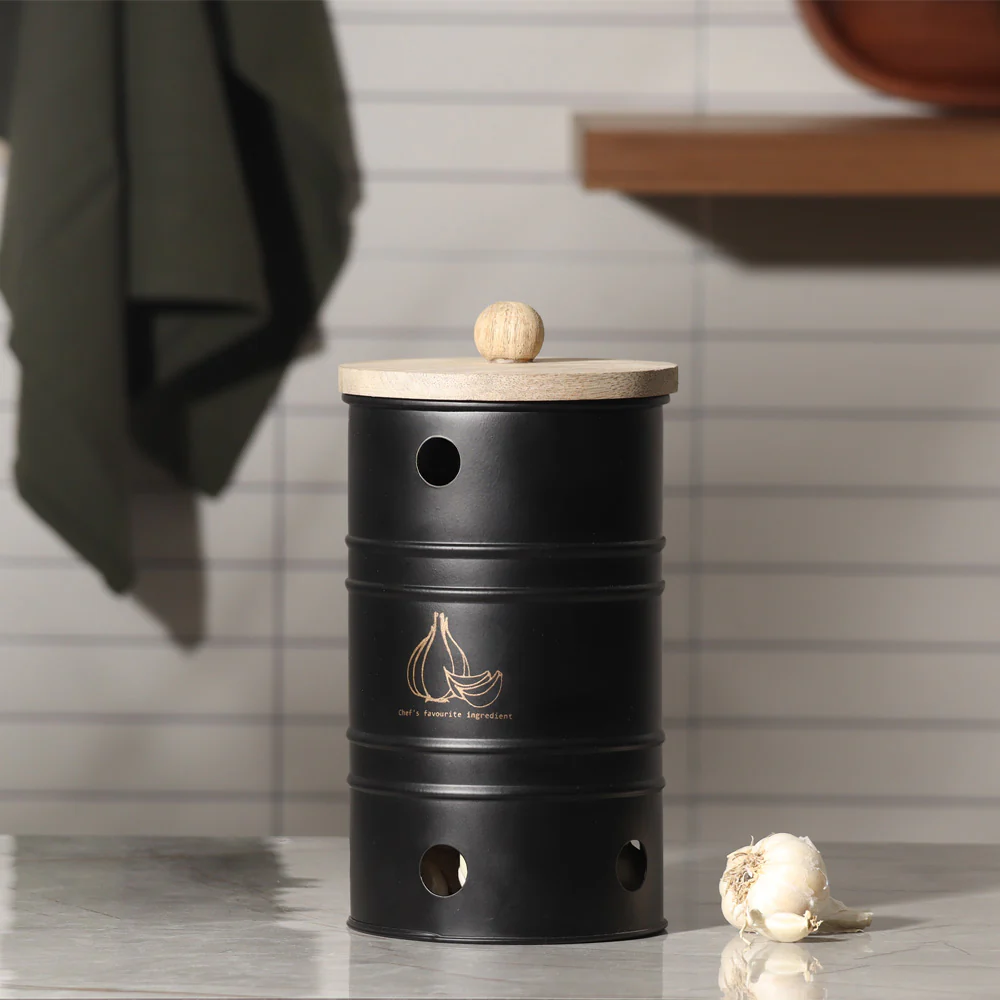 Helm Garlic Storage Bin Medium - Black - Image 2
