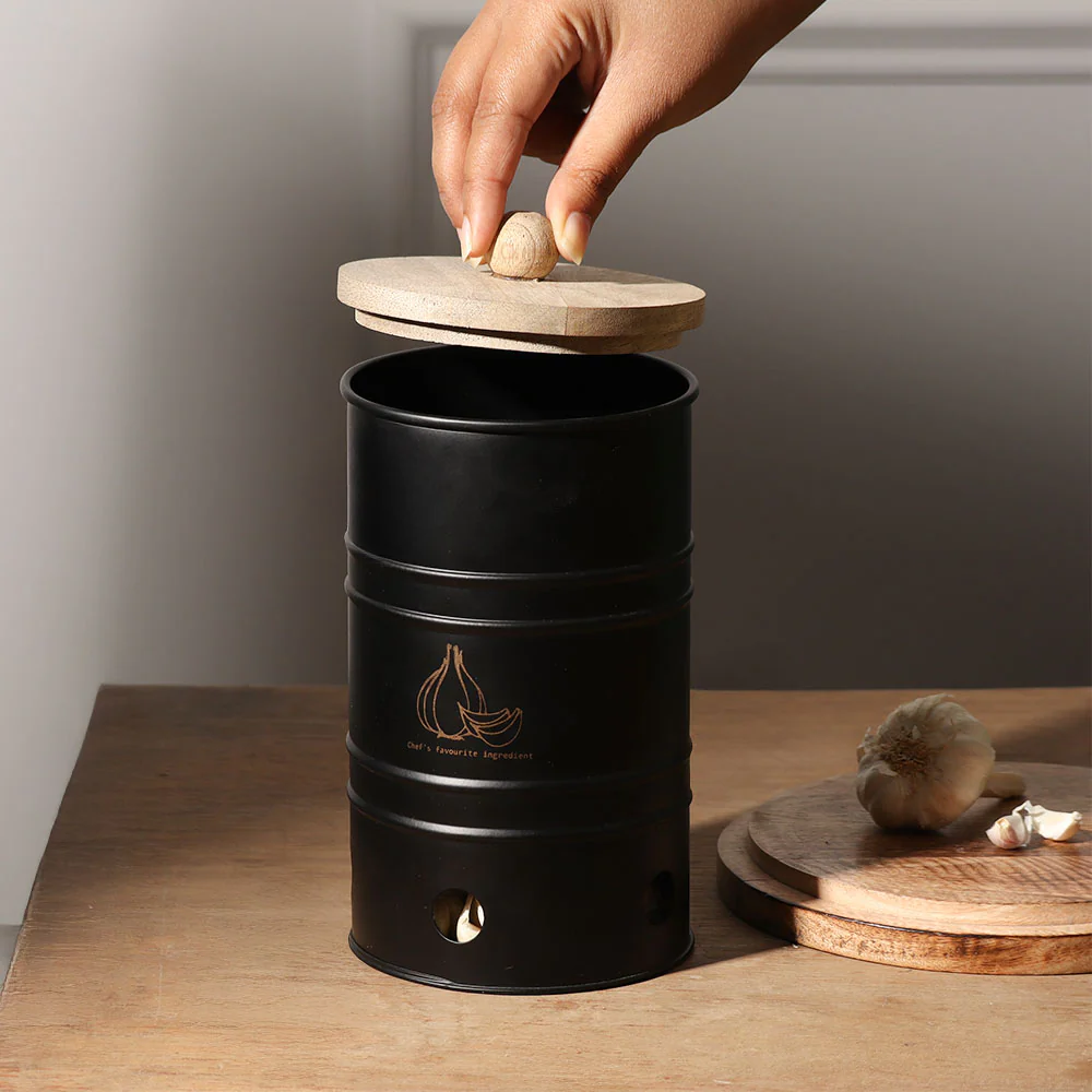 Helm Garlic Storage Bin Medium - Black - Image 3