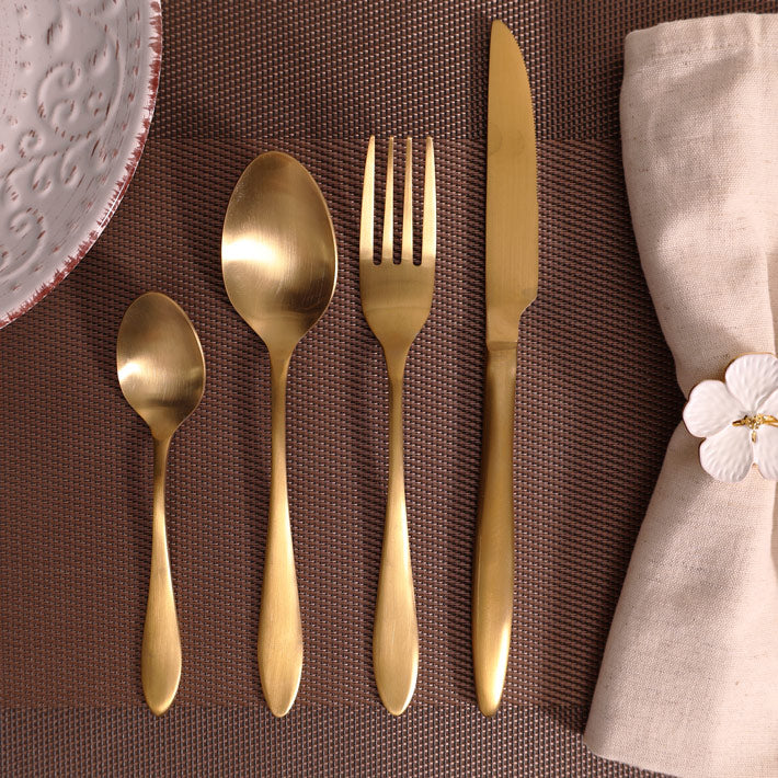 Herald 24-piece Cutlery Set - Matte Gold - Image 4