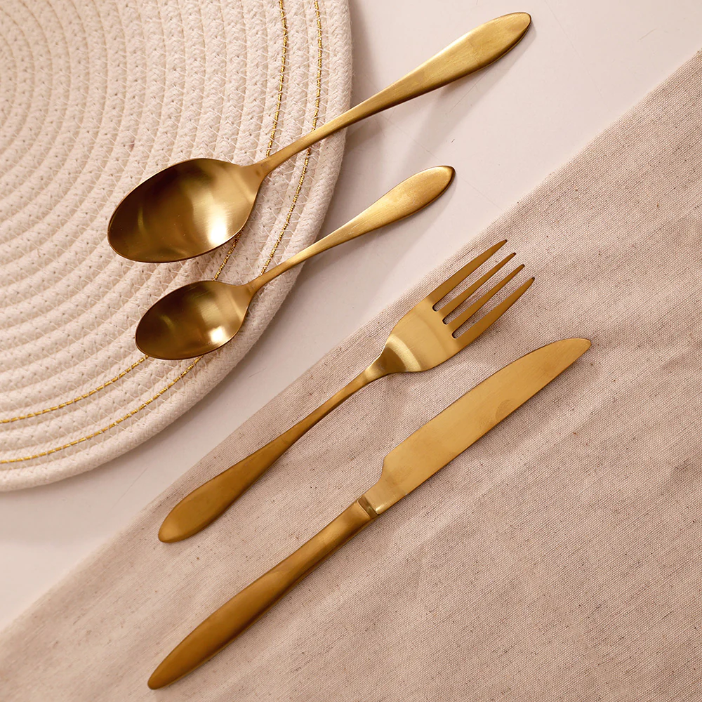 Herald 24-piece Cutlery Set - Matte Gold - Image 6