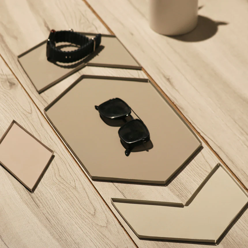 Hexagon Metal Desk Tray Set - Taupe - Image 4
