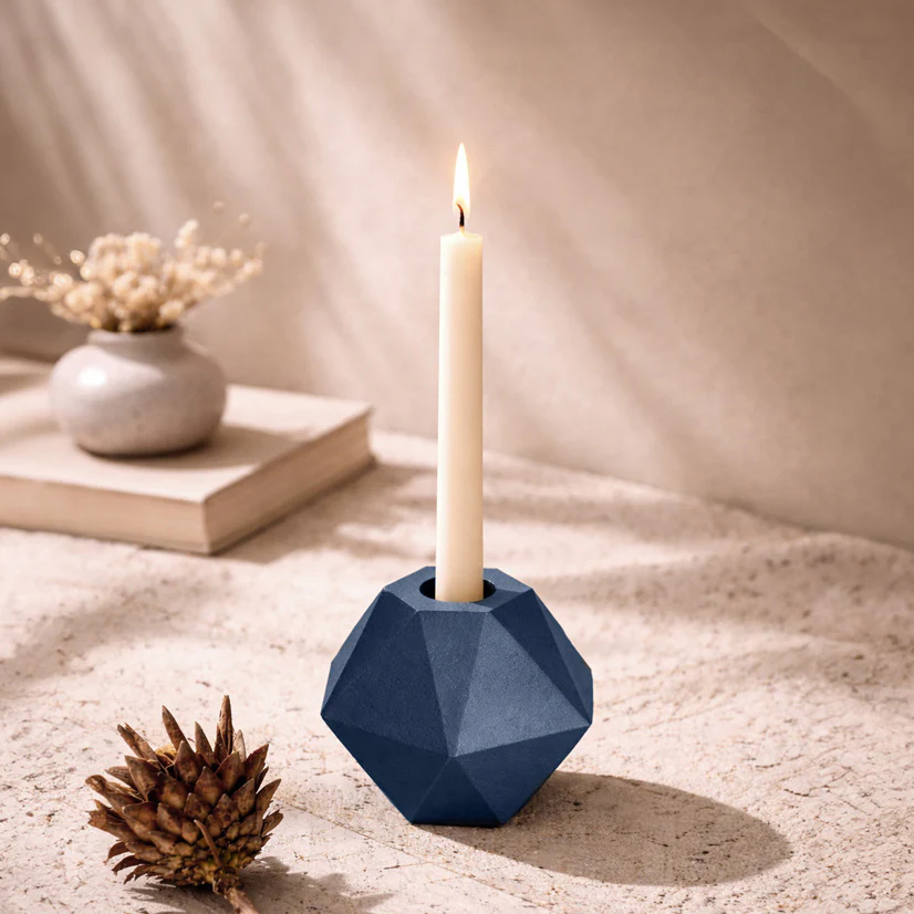 Hexagon Nimble Candle Holder - Blue