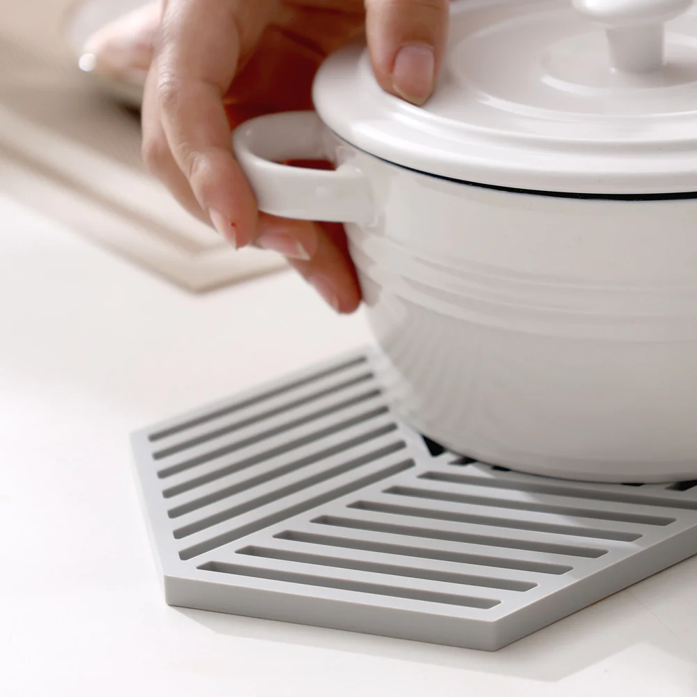 Hexagon Trivet Large - Warm Grey - Image 4