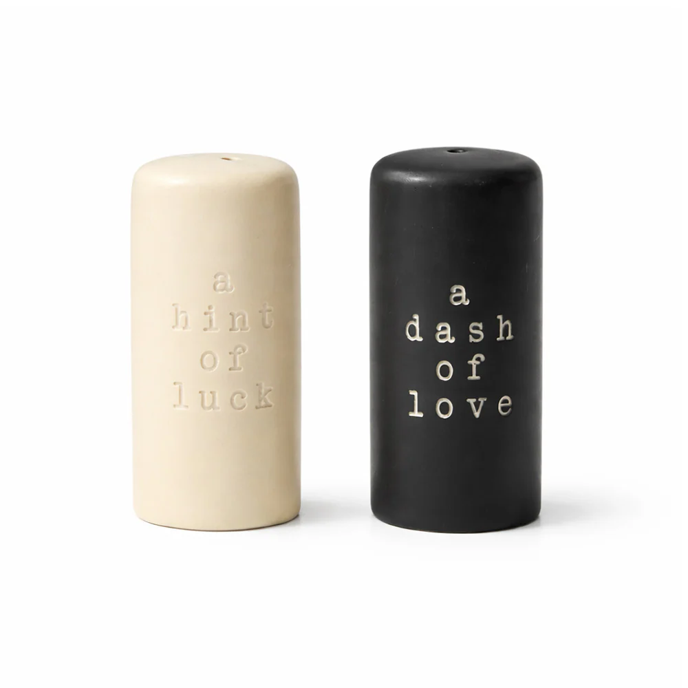 Hey! Salt and Pepper Shaker Set - Black & Beige - Image 3