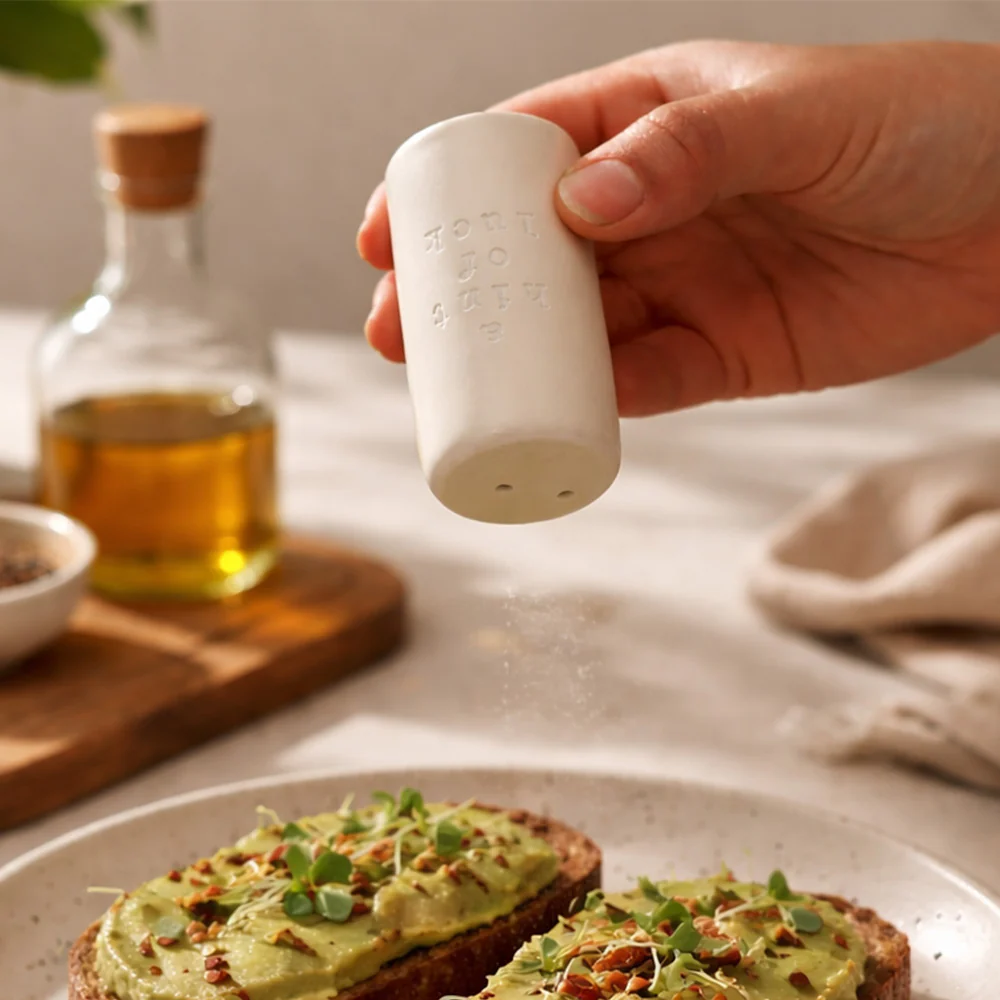 Hey! Salt and Pepper Shaker Set - Black & Beige - Image 7
