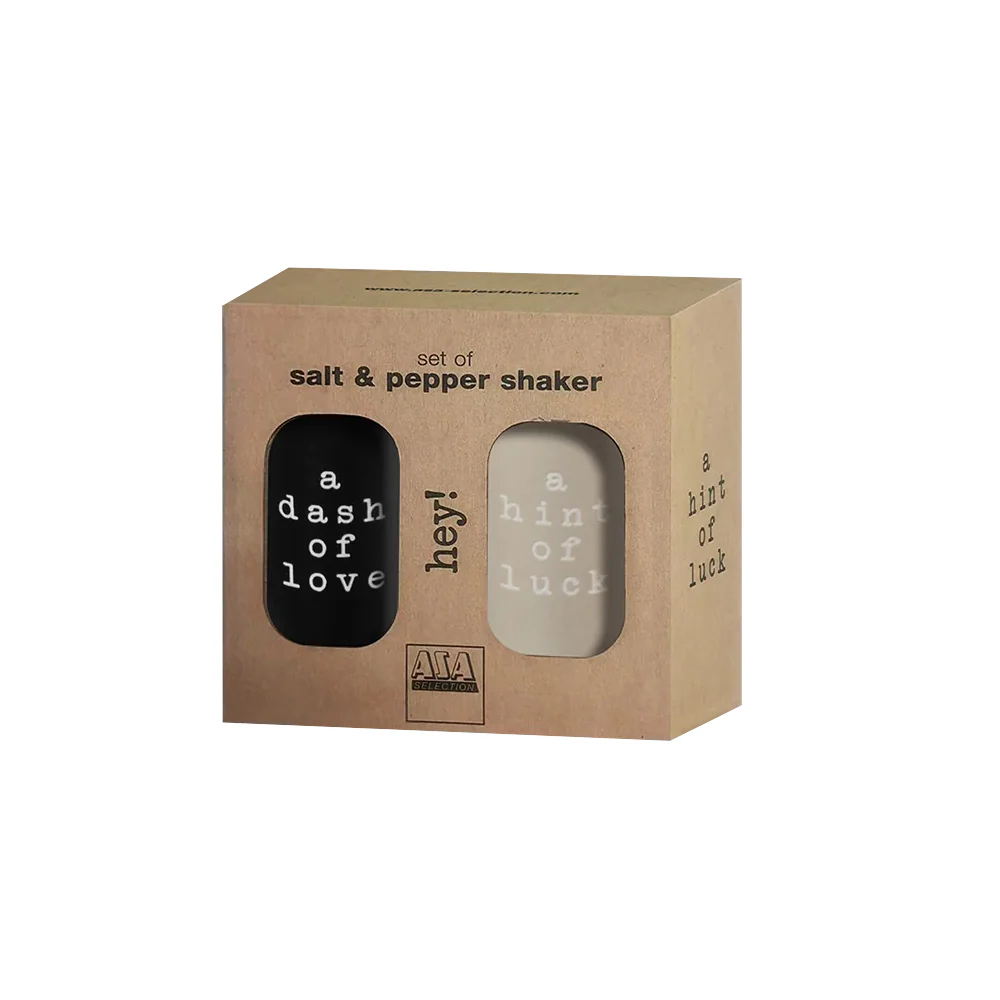 Hey! Salt and Pepper Shaker Set - Black & Beige - Image 9