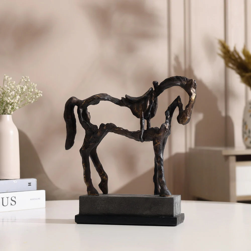 Hollow Horse Sculpture Large - Charcoal