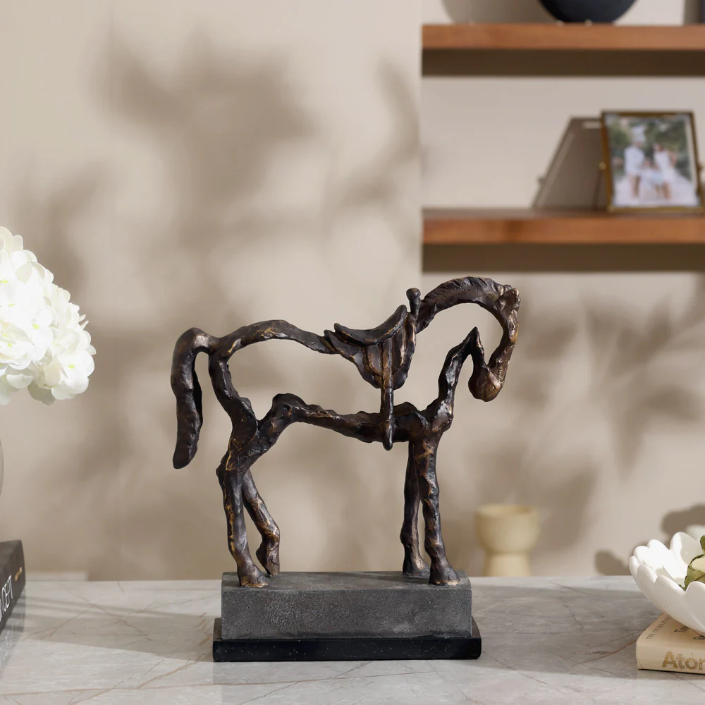 Hollow Horse Sculpture Large - Charcoal - Image 4