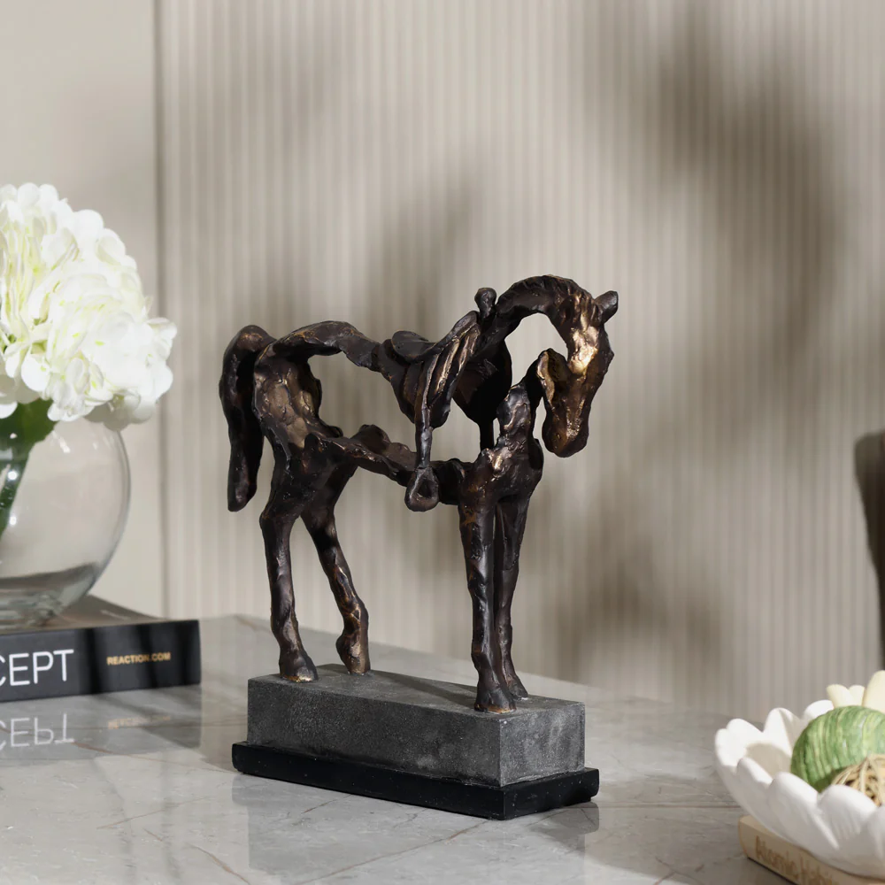 Hollow Horse Sculpture Large - Charcoal - Image 5