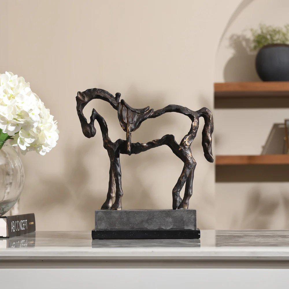 Hollow Horse Sculpture Large - Charcoal - Image 6