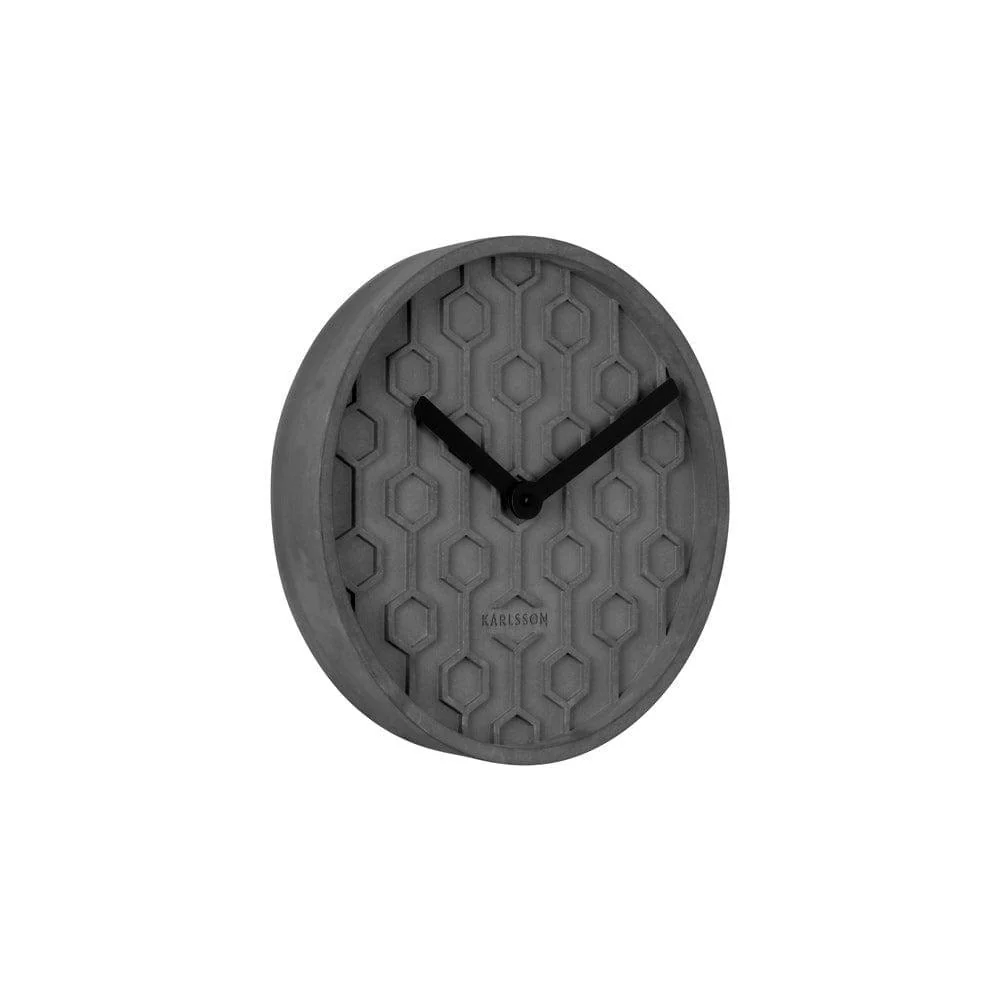 Honeycomb Concrete Wall Clock 31cm - Dark Grey - Image 3