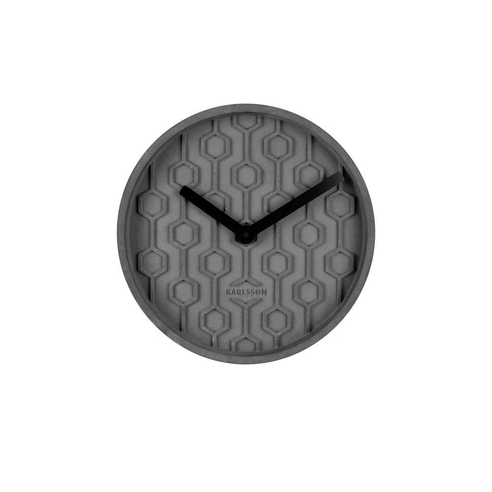Honeycomb Concrete Wall Clock 31cm - Dark Grey - Image 5