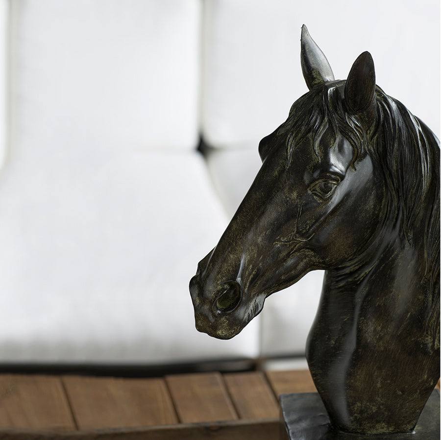 Horse Bust Decorative Sculpture Large - Black - Image 8