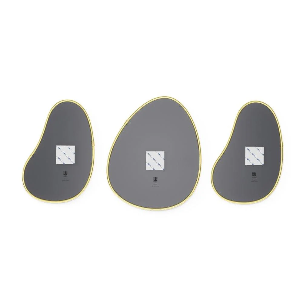 Hubba Pebble Mirrors, Set of 3 - Brass - Image 3
