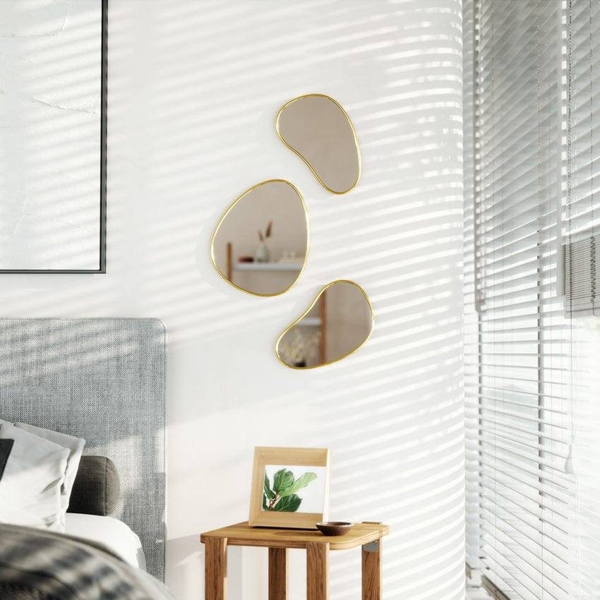 Hubba Pebble Mirrors, Set of 3 - Brass - Image 7